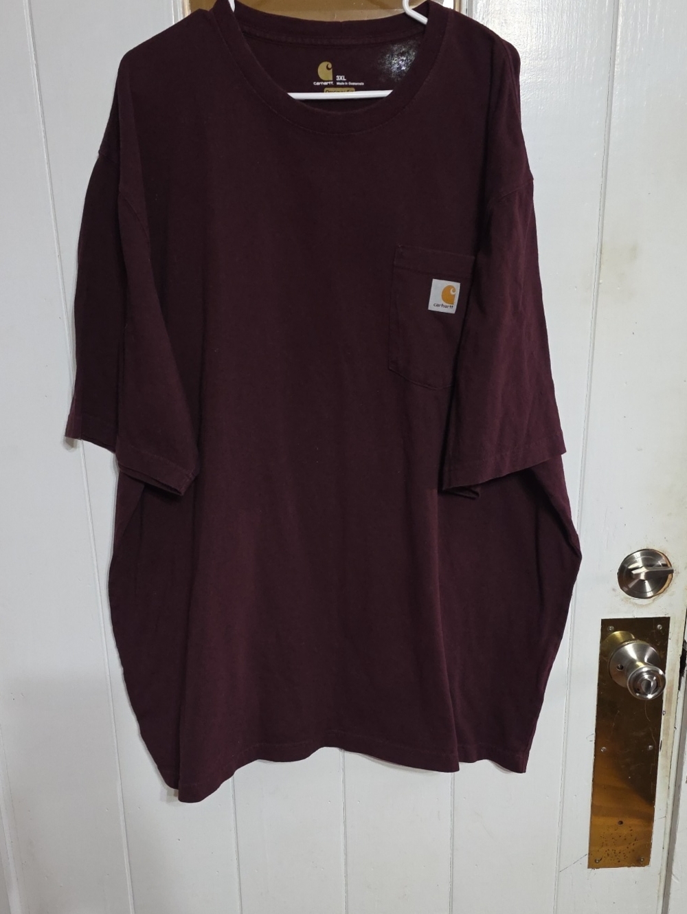 Carhartt Men’s Original Fit Pocket Tee Deep Maroon Comfort Workwear Sz 3XL EUC